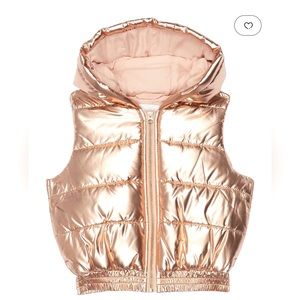 Girls rose gold puffer vest